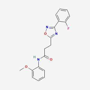 molecular formula C18H16FN3O3 B5768067 3-[3-(2-fluorophenyl)-1,2,4-oxadiazol-5-yl]-N-(2-methoxyphenyl)propanamide 