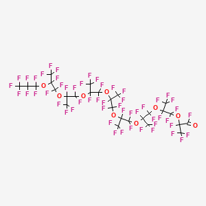 molecular formula C27F54O9 B576812 3,6,9,12,15,18,21,24-Octaoxaheptacosanoyl fluoride, 2,4,4,5,7,7,8,10,10,11,13,13,14,16,16,17,19,19,20,22,22,23,25,25,26,26,27,27,27-nonacosafluoro-2,5,8,11,14,17,20,23-octakis(trifluoromethyl)- CAS No. 13140-26-6