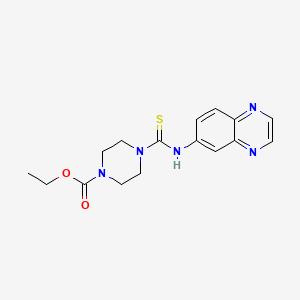 molecular formula C16H19N5O2S B5768124 ethyl 4-[(6-quinoxalinylamino)carbonothioyl]-1-piperazinecarboxylate 