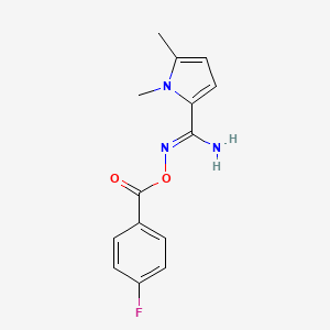 molecular formula C14H14FN3O2 B5768144 N'-[(4-fluorobenzoyl)oxy]-1,5-dimethyl-1H-pyrrole-2-carboximidamide 