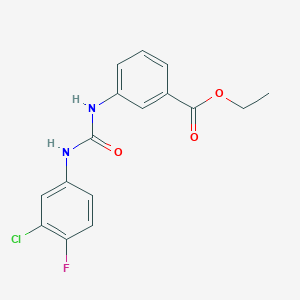 molecular formula C16H14ClFN2O3 B5768209 ethyl 3-({[(3-chloro-4-fluorophenyl)amino]carbonyl}amino)benzoate 