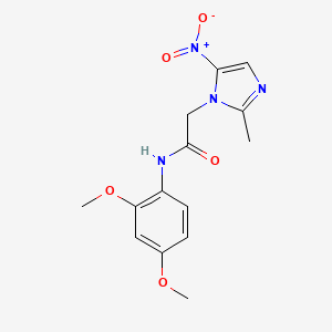 molecular formula C14H16N4O5 B5768288 N-(2,4-dimethoxyphenyl)-2-(2-methyl-5-nitro-1H-imidazol-1-yl)acetamide 