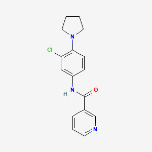 molecular formula C16H16ClN3O B5768297 N-[3-chloro-4-(1-pyrrolidinyl)phenyl]nicotinamide 
