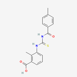 molecular formula C17H16N2O3S B5768304 2-methyl-3-({[(4-methylbenzoyl)amino]carbonothioyl}amino)benzoic acid 