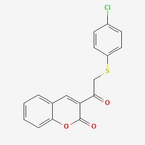 molecular formula C17H11ClO3S B5768324 3-{[(4-chlorophenyl)thio]acetyl}-2H-chromen-2-one 