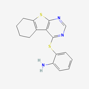 2-(5,6,7,8-tetrahydro[1]benzothieno[2,3-d]pyrimidin-4-ylthio)aniline