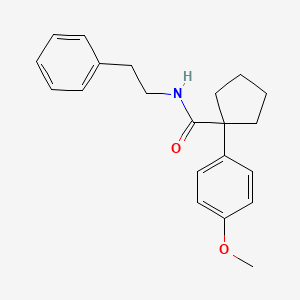 molecular formula C21H25NO2 B5768357 1-(4-methoxyphenyl)-N-(2-phenylethyl)cyclopentanecarboxamide 