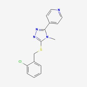 molecular formula C15H13ClN4S B5768380 4-{5-[(2-chlorobenzyl)thio]-4-methyl-4H-1,2,4-triazol-3-yl}pyridine 