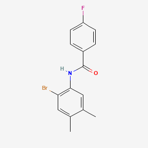 molecular formula C15H13BrFNO B5768389 N-(2-bromo-4,5-dimethylphenyl)-4-fluorobenzamide 