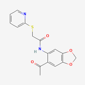 N-(6-acetyl-1,3-benzodioxol-5-yl)-2-(2-pyridinylthio)acetamide