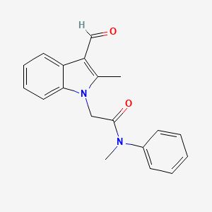 2-(3-formyl-2-methyl-1H-indol-1-yl)-N-methyl-N-phenylacetamide
