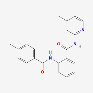 molecular formula C21H19N3O2 B5768448 2-[(4-methylbenzoyl)amino]-N-(4-methyl-2-pyridinyl)benzamide 