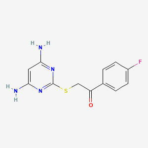 molecular formula C12H11FN4OS B5768456 2-[(4,6-diamino-2-pyrimidinyl)thio]-1-(4-fluorophenyl)ethanone 