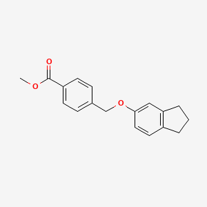 molecular formula C18H18O3 B5768496 methyl 4-[(2,3-dihydro-1H-inden-5-yloxy)methyl]benzoate 