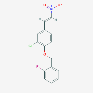 molecular formula C15H11ClFNO3 B5768508 2-chloro-1-[(2-fluorobenzyl)oxy]-4-(2-nitrovinyl)benzene 