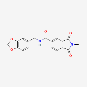 molecular formula C18H14N2O5 B5768539 N-(1,3-benzodioxol-5-ylmethyl)-2-methyl-1,3-dioxo-5-isoindolinecarboxamide 