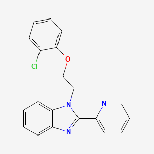 molecular formula C20H16ClN3O B5768544 1-[2-(2-chlorophenoxy)ethyl]-2-(2-pyridinyl)-1H-benzimidazole 