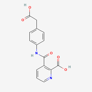 molecular formula C15H12N2O5 B5768562 3-({[4-(carboxymethyl)phenyl]amino}carbonyl)-2-pyridinecarboxylic acid 