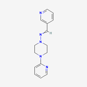 molecular formula C15H17N5 B5768611 4-(2-pyridinyl)-N-(3-pyridinylmethylene)-1-piperazinamine 
