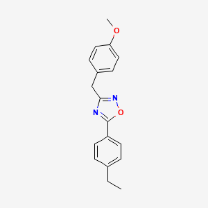 molecular formula C18H18N2O2 B5768617 5-(4-ethylphenyl)-3-(4-methoxybenzyl)-1,2,4-oxadiazole 