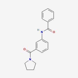 molecular formula C18H18N2O2 B5768668 N-[3-(1-pyrrolidinylcarbonyl)phenyl]benzamide 