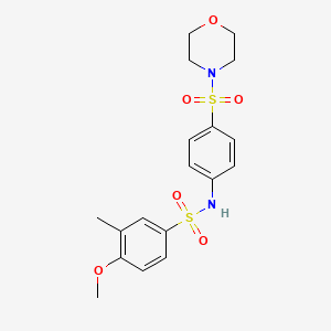 molecular formula C18H22N2O6S2 B5768701 4-methoxy-3-methyl-N-[4-(4-morpholinylsulfonyl)phenyl]benzenesulfonamide 