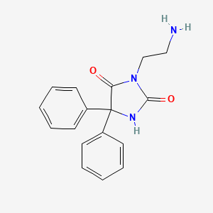molecular formula C17H17N3O2 B576878 3-(2-Aminoethyl)-5,5-diphenylimidazolidine-2,4-dione CAS No. 14046-88-9