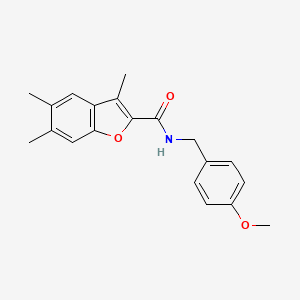 molecular formula C20H21NO3 B5768782 N-(4-methoxybenzyl)-3,5,6-trimethyl-1-benzofuran-2-carboxamide 