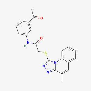 molecular formula C21H18N4O2S B5768789 N-(3-acetylphenyl)-2-[(4-methyl[1,2,4]triazolo[4,3-a]quinolin-1-yl)thio]acetamide 