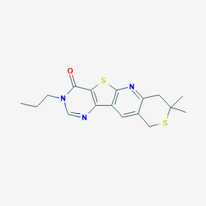 molecular formula C17H19N3OS2 B5768812 8,8-dimethyl-3-propyl-7,10-dihydro-8H-thiopyrano[3'',4'':5',6']pyrido[3',2':4,5]thieno[3,2-d]pyrimidin-4(3H)-one 