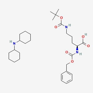 molecular formula C30H49N3O6 B576882 Z-Orn(boc)-OH dcha CAS No. 13665-13-9