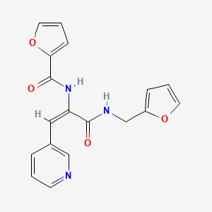 molecular formula C18H15N3O4 B5768823 N-[1-{[(2-furylmethyl)amino]carbonyl}-2-(3-pyridinyl)vinyl]-2-furamide 