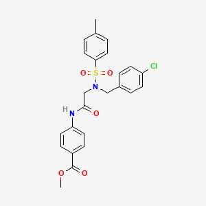 molecular formula C24H23ClN2O5S B5768838 methyl 4-({N-(4-chlorobenzyl)-N-[(4-methylphenyl)sulfonyl]glycyl}amino)benzoate 