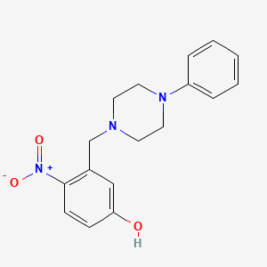 molecular formula C17H19N3O3 B5768854 4-nitro-3-[(4-phenyl-1-piperazinyl)methyl]phenol 