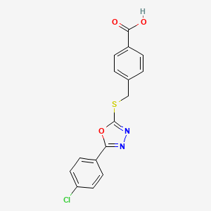 molecular formula C16H11ClN2O3S B5768864 4-({[5-(4-chlorophenyl)-1,3,4-oxadiazol-2-yl]thio}methyl)benzoic acid 