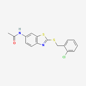 molecular formula C16H13ClN2OS2 B5768872 N-{2-[(2-chlorobenzyl)thio]-1,3-benzothiazol-6-yl}acetamide 