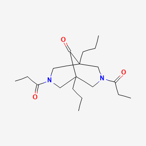 molecular formula C19H32N2O3 B5768880 3,7-dipropionyl-1,5-dipropyl-3,7-diazabicyclo[3.3.1]nonan-9-one 