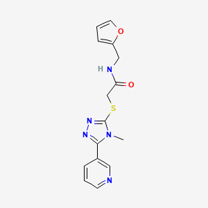 molecular formula C15H15N5O2S B5768881 N-(2-furylmethyl)-2-{[4-methyl-5-(3-pyridinyl)-4H-1,2,4-triazol-3-yl]thio}acetamide 