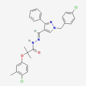 molecular formula C28H26Cl2N4O2 B5768897 N'-{[1-(4-chlorobenzyl)-3-phenyl-1H-pyrazol-4-yl]methylene}-2-(4-chloro-3-methylphenoxy)-2-methylpropanohydrazide 