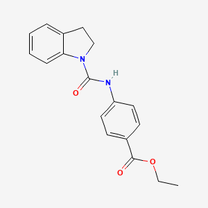 molecular formula C18H18N2O3 B5768905 ethyl 4-[(2,3-dihydro-1H-indol-1-ylcarbonyl)amino]benzoate 