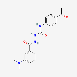 molecular formula C18H20N4O3 B5768920 N-(4-acetylphenyl)-2-[3-(dimethylamino)benzoyl]hydrazinecarboxamide 