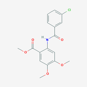 molecular formula C17H16ClNO5 B5768924 methyl 2-[(3-chlorobenzoyl)amino]-4,5-dimethoxybenzoate 