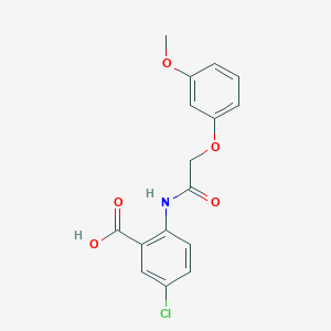 molecular formula C16H14ClNO5 B5768941 5-chloro-2-{[(3-methoxyphenoxy)acetyl]amino}benzoic acid 