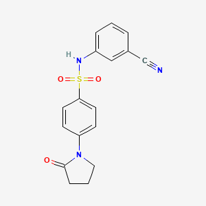 molecular formula C17H15N3O3S B5768959 N-(3-cyanophenyl)-4-(2-oxo-1-pyrrolidinyl)benzenesulfonamide 