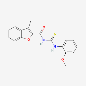 molecular formula C18H16N2O3S B5768967 N-{[(2-methoxyphenyl)amino]carbonothioyl}-3-methyl-1-benzofuran-2-carboxamide 