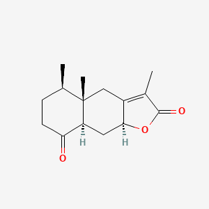 molecular formula C15H20O3 B576899 （4aS,5R,8aR,9aS）-3,4a,5-三甲基-5,6,7,8a,9,9a-六氢-4H-苯并[f] [1]苯并呋喃-2,8-二酮 CAS No. 12656-97-2