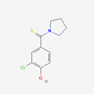 molecular formula C11H12ClNOS B5769016 2-chloro-4-(1-pyrrolidinylcarbonothioyl)phenol 