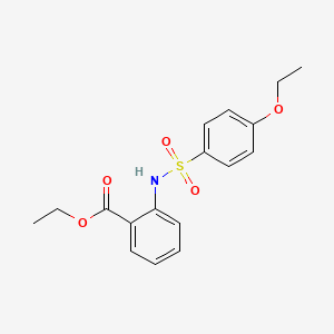 molecular formula C17H19NO5S B5769018 ethyl 2-{[(4-ethoxyphenyl)sulfonyl]amino}benzoate 