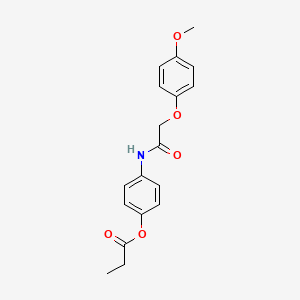molecular formula C18H19NO5 B5769160 4-{[2-(4-methoxyphenoxy)acetyl]amino}phenyl propionate 