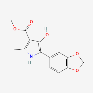 molecular formula C14H13NO5 B5769212 methyl 5-(1,3-benzodioxol-5-yl)-4-hydroxy-2-methyl-1H-pyrrole-3-carboxylate 
